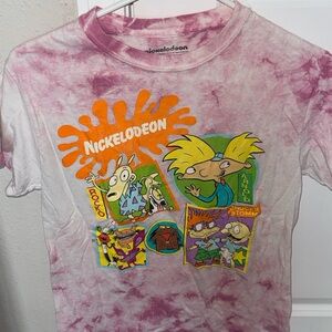 Nickelodeon Pink Tie-Dye Rugrats & Hey Arnold! Graphic Tee